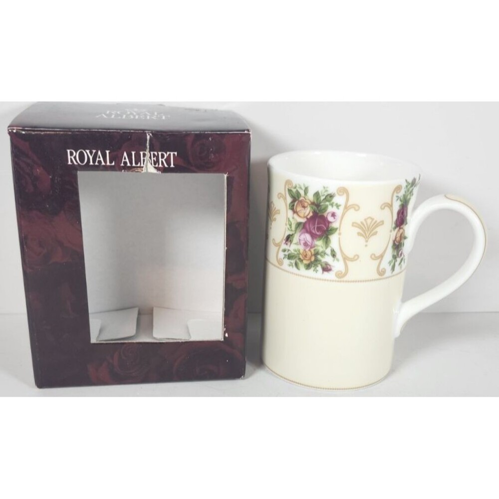 Royal Albert Rose Cameo Peach Yellow Collectible Teas Mug Cup NIB